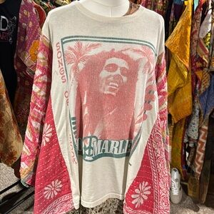 Bob Marley Graphic Women's Top - Cream and Pink